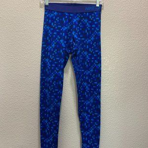 Nike Pro Dri-Fit Dark Blue Patterned Leggings